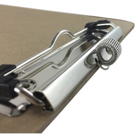Pen Holder Clipboard, Letter Size, Low Profile Clip, Hardboard Single (Pen Included)