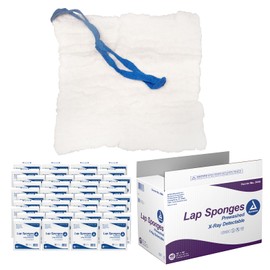 Dynarex Laparotomy Sponges - Multipurpose, Sterile Cotton Sponges For Surgical Procedures - Pre-Washed, Cross-Stitched Pure Cotton - 18" x 18", Case of 40 Packs, 5 Each Pack