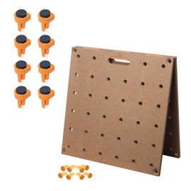 POWERTEC 72302 Arachni Flex 24" x 48" Foldable Workbench Tabletop w/8PCs Bench Dogs for 3/4" Dog Holes - Portable Work Surface w/Pre-drilled Dog Holes & Quick-Insert Locks for Woodworking