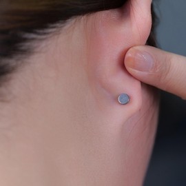 Limerencia G23 Implant Grade Titanium Screw Back Earrings Hypoallergenic 20G F136 Piercing Post for Sensitive Ears Cartilage Tragus Helix