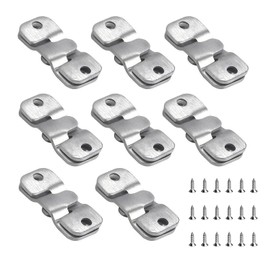 Ldzzuo Flush Mount Bracket with Screws Hanging Buckle Kit Wall Mounted Buckle Bracket Connector for Picture Hangers Art Gallery Wall Mount Hardware Stainless Steel (8)