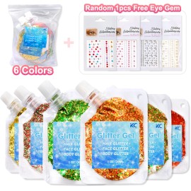 s 16 Colors 2oz Shakers 3D Pearl Glitter Opal Chunky Glitter for Nails Face Body Hair Tumbler Snow Globes Glittercolor: Set15-6 mix colors/Christmas Glitter Gel