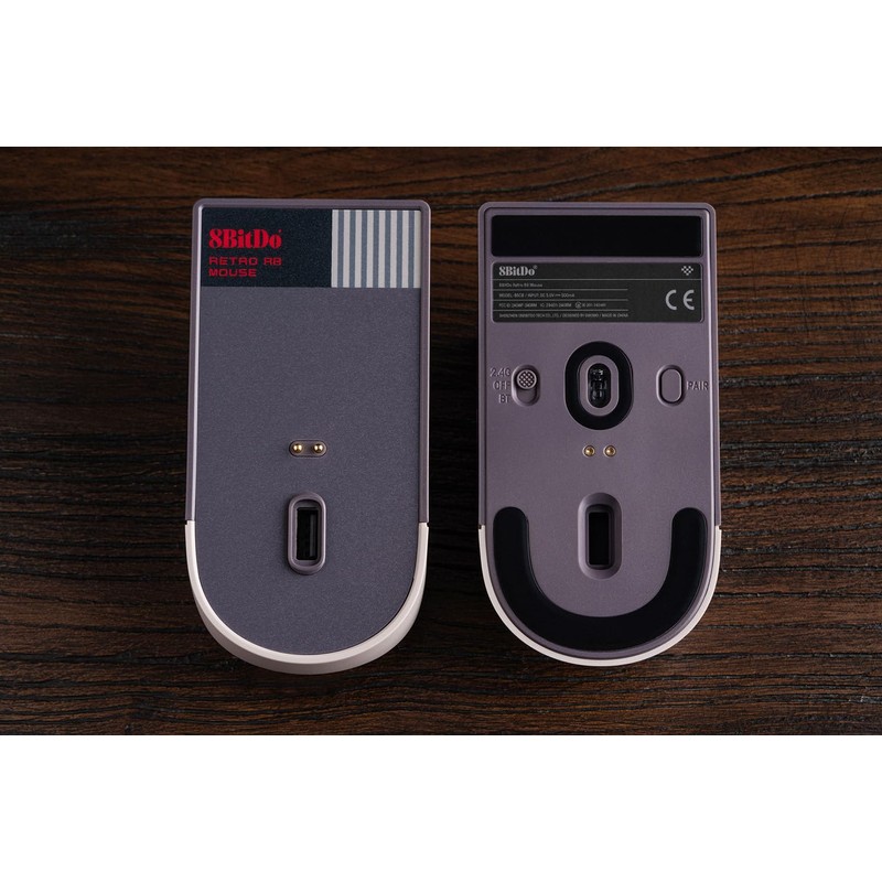 8BitDo Retro R8 Mouse, Charging Dock, PAW 3395 Optical Sensor