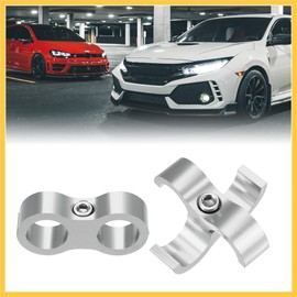 REPAIROCK 3pcs Aluminum Alloy AN8 Car Hose Separator Clamp Fuel Line Connector for Oil Fuel Hose Silver Tone Auto Replacement Parts