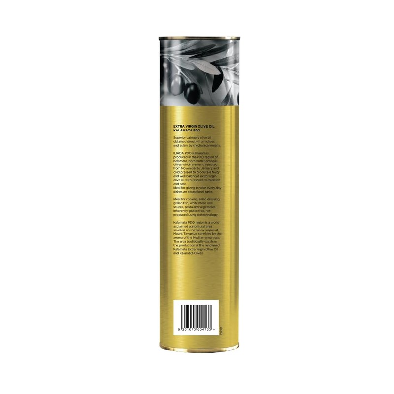 Iliada Kalamata PDO Extra Virgin Olive Oil, 750ml Round Tin