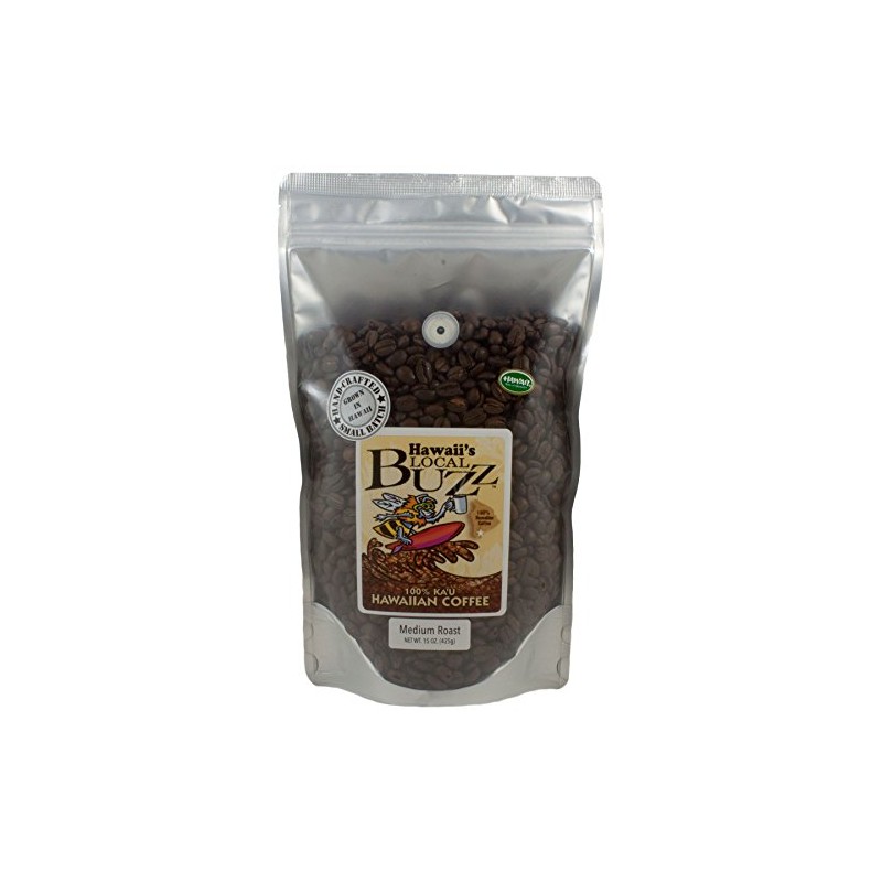 Hawaii's Local Buzz Whole Bean Coffee, Medium Roast, 15 Ounce