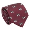 DQT Men's Embroidered Dog Design Novelty Classic Tie (Burgundy English