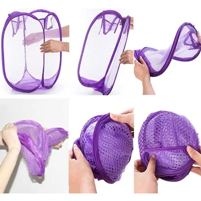 YIAGUN Laundry Baskets Pop Up Mesh Washing Bag, Foldable Laundry