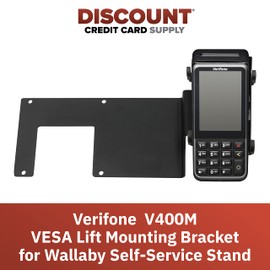 DCCStands Verifone V400M PIN Pad VESA Lift Mounting Bracket for Wallaby Self-Service Stand, Screw-in Installation, Black