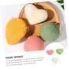 FOMIYES 3sets Facial Cleansing Sponge Heart Shape Soft Fluffy Powder