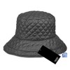 Foldable Water Repellent Quilted Rain Hat w/Adjustable Drawstring, Bucket Cap