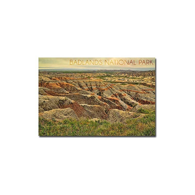 Badlands National Park, South Dakota Grassy Bluff Travel Refrigerator Magnet