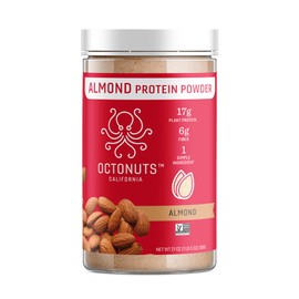 OCTONUTS Almond Protein Powder Unflavored 21oz – Single Ingredient Plant Based Vegan Protein – Clean Low Carb Blend with 17g Protein, 6g Fiber – Keto, Paleo, Gluten Free, Non-Dairy