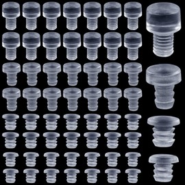 ANCIRS 56 Pcs Glass Top Table Bumpers with Stem, Anti Slip Pads, Clear Rubber Grippers, Patio Table Spacers for Furniture (4 Sizes)