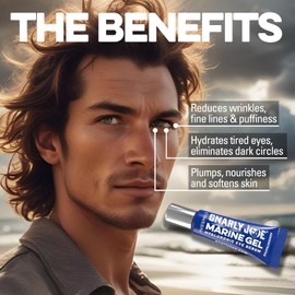 Gnarly Joe Concentrated Eye Serum – 10ml, Hyaluronic Gel with Marine Algae & Aloe, Rejuvenates Tired Eyes, Reduces Puffiness & Dark Circles, Plumps, Softens & Smooths Skin