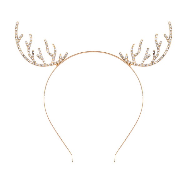 CEALXHENY Christmas Headband for Women Delicate Reindeer Antlers Headbands Holiday Party Gifts for Girls (A Gold 1)