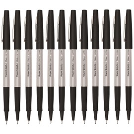 Paper Mate Flair Fineliner Pens - Ultra Fine Point 0.4mm - Black Ink - Pack of 12
