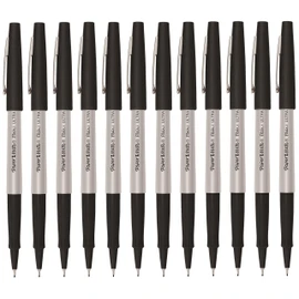 Paper Mate Flair Fineliner Pens - Ultra Fine Point 0.4mm - Black Ink - Pack of 12
