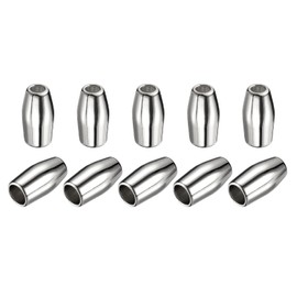 uxcell 10Pcs Metal Bell Stopper, 3.7mm Conical Cord Ends Lock Rope Fastener End Stoppers for Drawstring Lanyard Backpack Bag DIY, Silver