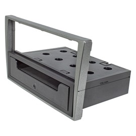 tomzz Audio 2439-181 Radio Fascia with Folding Compartment Compatible with Opel Corsa C Combo Omega B Vectra C Meriva Suzuki Ignis Wagon R Charcoal Metallic