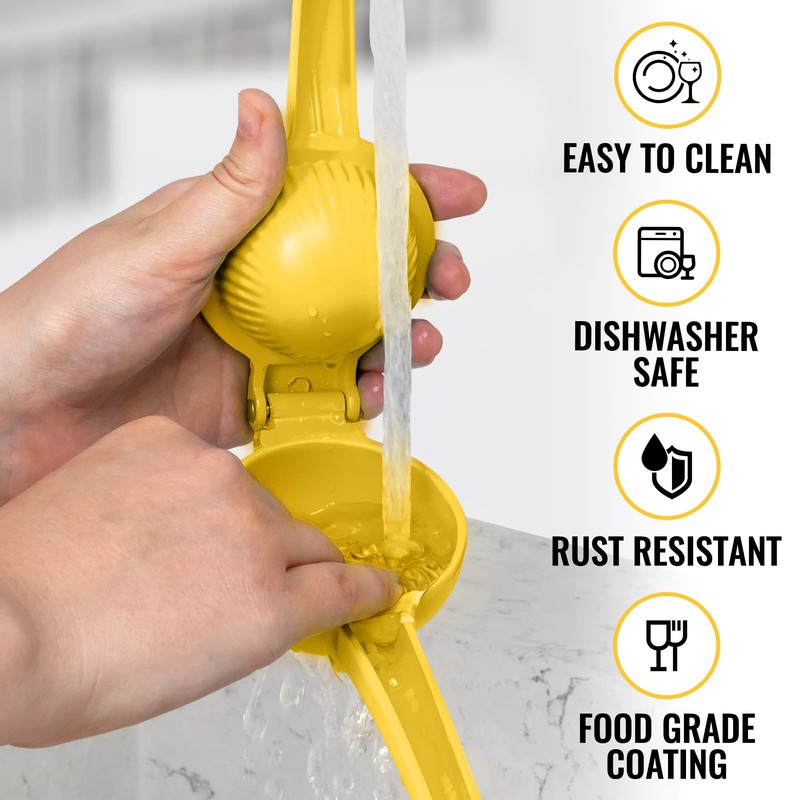 Zulay Kitchen sqeeze-001 Single Bowl Squeezer, Aluminium, Lemon Yellow