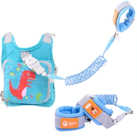 QICHEN Bebé Mochila con Cuerda Anti-Perdida,2.5 metros arnes antiperdido,2 en 1 Arnés Infantil con Mochila y Correas de Muñeca Antipérdida para Niños y Niñas (verde)