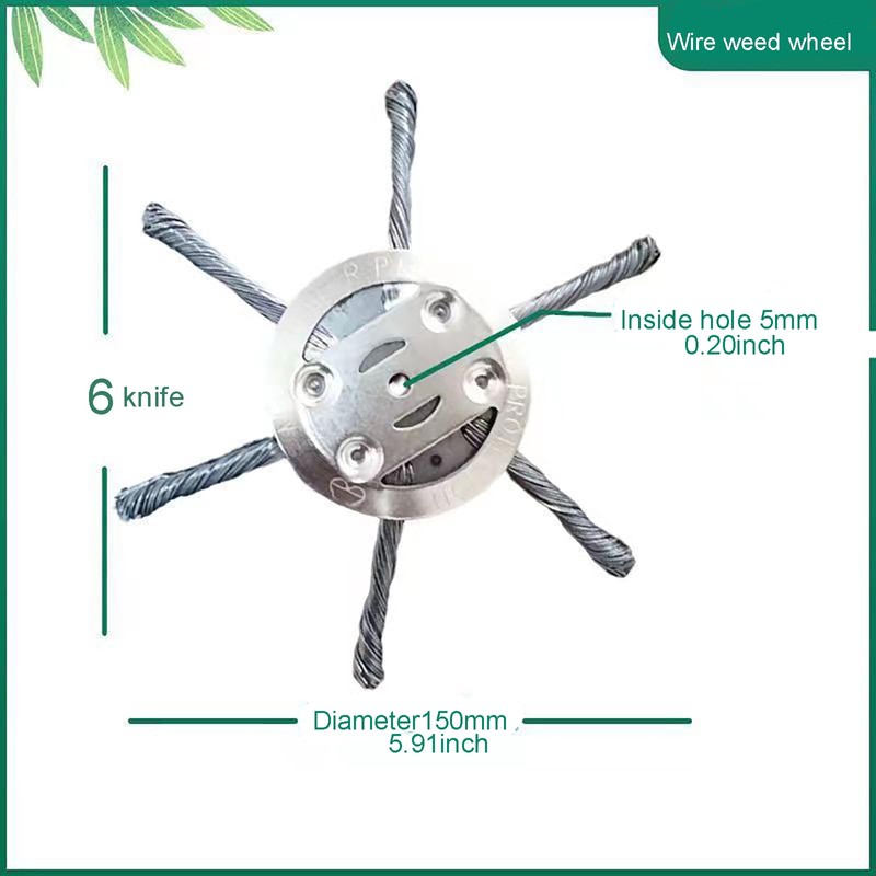 6in Steel Wire Grass Trimmer Head Replacement, Trimmer Blade for