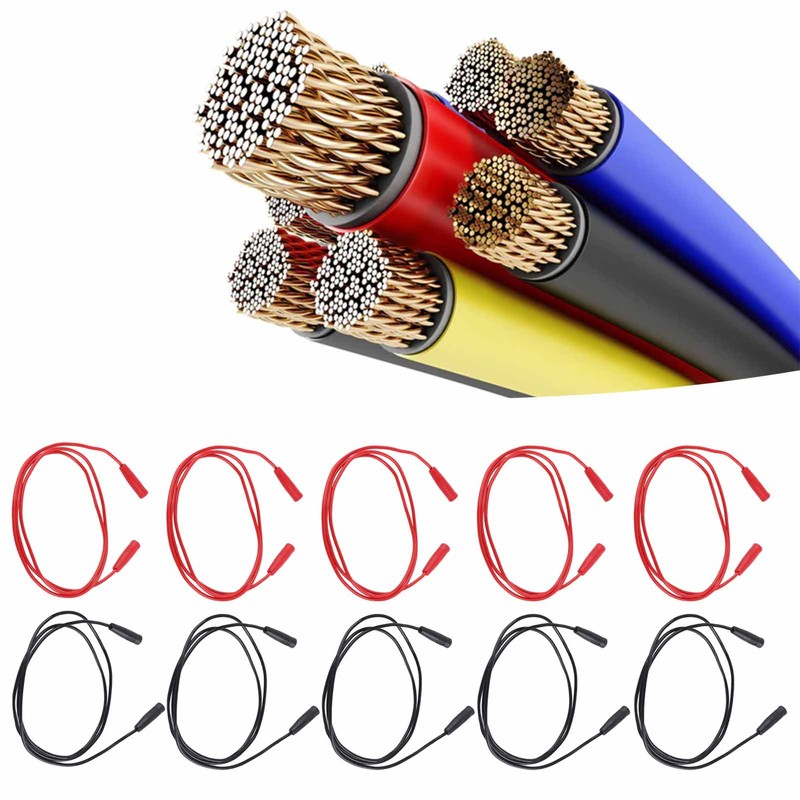 5 Sets Banana Test Lead Testing Cable Female to Female
