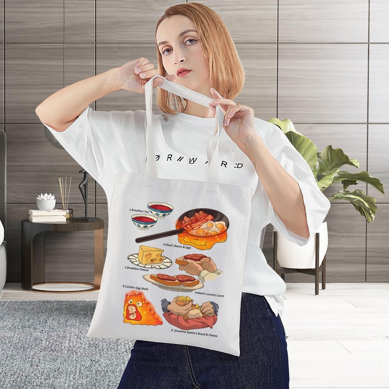 WZMPA Calcifer Fire Tote Bag Fire Demon Anime Gift Calcifer
