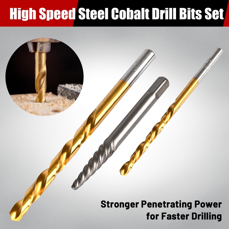 30PCS Screw Extractor Set & Bolt Extractor Set, Left Hand