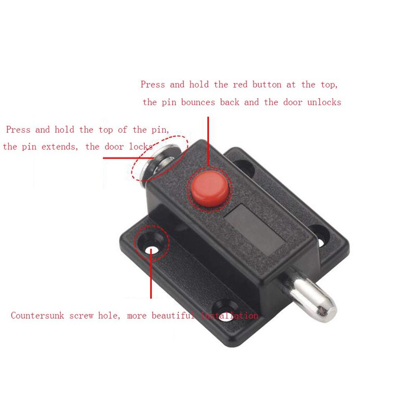 4 Piece Window Cabinet Knob Spring Loaded Automatic Door Lock