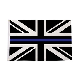 Flagtex Union Jack Thin Blue Line Flag 5ft x 3ft Large Flag 150cm x 90cm | Premium Woven Polyester with Brass Eyelets | Indoor Outdoor Garden Decoration Wall Hanging Display