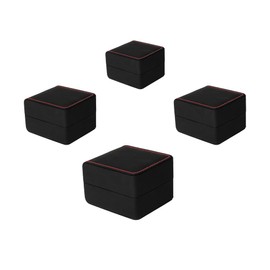 YekouMax Men's Watch Box, Storage Box for Smartwatch and Wristwatches, PU Leather Gift Box for Watch, Jewellery, Birthday, Boyfriend, Men and Women (4, Matte Black/Red Line-4)