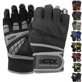MRX Weightlifting Gloves for Men Workout Gloves Mens Wrist Support Lifting Gloves Male Gym Gloves | Workout Gym Accessories for Men Weight Lifting Fingerless Gym Exercise for Powerlifting