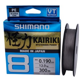 SHIMANO Kairiki 8, 300 metres, light grey, 0.160 mm/10.3 kg, 8x braided fishing line, 59WPLA68R13