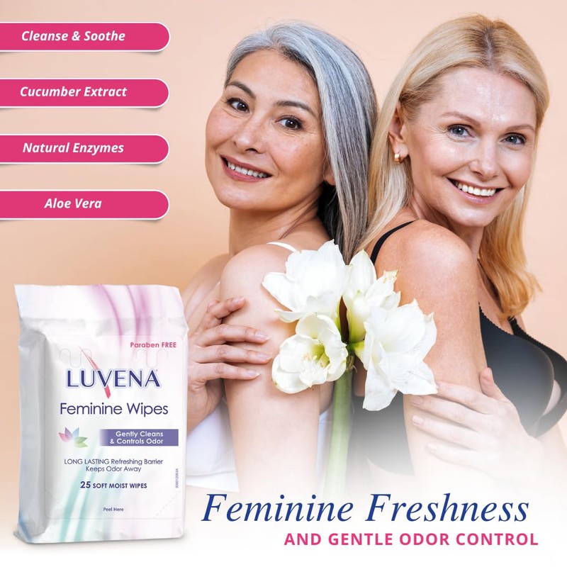Luvena Feminine Wipes - Soft Wet Wipes for Women -