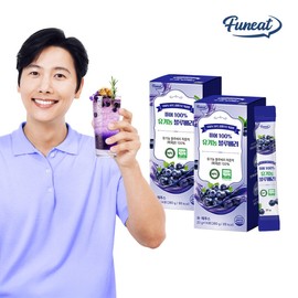 Pure 100% Premium NFC Organic Blueberry Sticks / 2 Boxes / 45 Blueberries per Box, USA Highbush Blueberries / 퓨어 100% 프리미엄 NFC 유기농 블루베리 스틱 블루베리즙 2박스  1박스당 45알 미국산 하이부시 블루베리