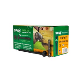 SPAX 1/4" x 5" Exterior Washer Head Structural Wood Lag Screws Powerlags Torx T-Star (50 EA) Bit Included Heavy Duty Rust Resistant