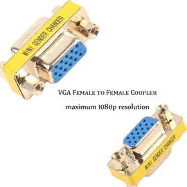 BENFEI VGA/SVGA Koppler, 2 Stück HD15 15pin Adapter weiblich auf weiblich mit vergoldetem