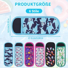 6 Stück Popsicle Halter Taschen, Ice Pop Neopren Anti Frosting Sleeves, Wiederverwendbare Mehrfarbige Eishüllen, Frostschutzeis Pop Ärmel für Sommer Pool Party, Indoor Outdoor Party, 6,5 x 18 cm