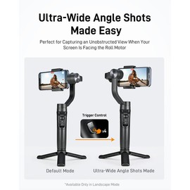 hohem iSteady Mobile Plus Gimbal Stabilizer for Smartphone, 3-Axis Phone Gimbal for Android and iPhone 15,14,13,12 PRO, Stabilizer for Video Recording with Ultra-Wide-Angle Mode, 600° Inception