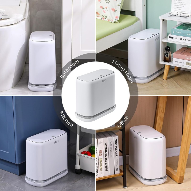 funest Bathroom Trash Can, 3.3 Gallon Slim Trash Can with