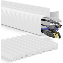 Delamu 10 Pack Cable Management Under Desk, Safe & Tidy Under Desk Cable Management for Home & Office, Cord Organizer for Desks, Wire Organizer Kit, White