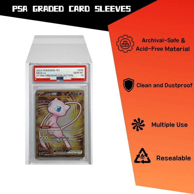 PSA Slab Protector 100Pcs, Premium Acid-Free Card Sleeves PSA Graded