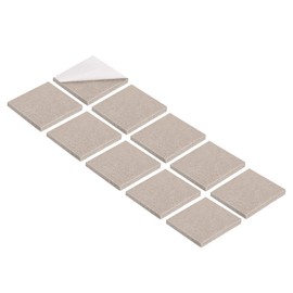 METALLIXITY Square Felt Furniture Pads (1.5" x 1.5" x 0.2") 16Pcs, Self-Adhesive Floor Protectors - for Home Cabinet Closet Bed Feet, Beige