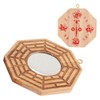 GLOGLOW Bagua Mirror, 4Inch Wooden Concave Mirror Traditional Chinese Feng
