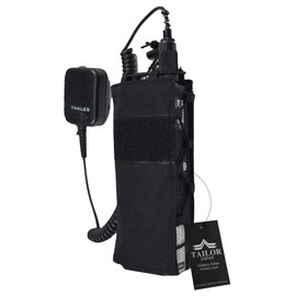 TAILOR JAPAN Airsoft Radio Pouch, Radio Pouch, Walkie Talkie Pouch, Compatible with PRC148/PRC152, Dummy Radio, Drink Holder, Bottle Holder, Mall Compatible (Black)