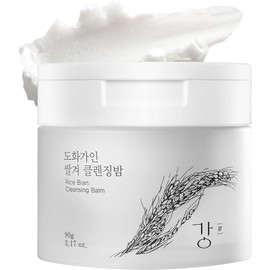 Bálsamo limpiador coreano con aroma a arroz (textura de sorbete lechoso): desmaquillante, elimina el maquillaje resistente al agua y la grasa facial, incluye mini espátula higiénica