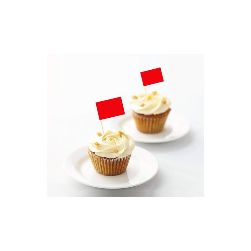 100 Pcs Red Flag Blank Toothpick Flag Small Mini Labeling
