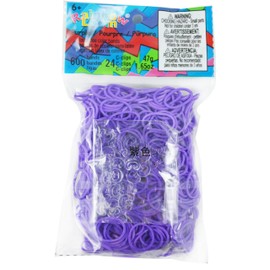 Rainbow Loom Twistz Bandz Latex Free Rubber Band Refill + C-clips - Purple